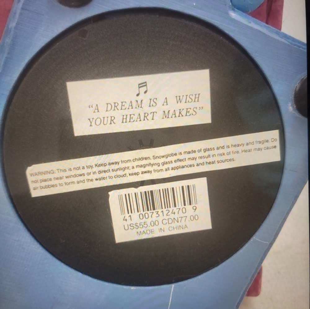 Disney Cinderella Snow Globe Fairy Godmother A Dream Is A Wish Your Heart Makes - Picture 3 of 6